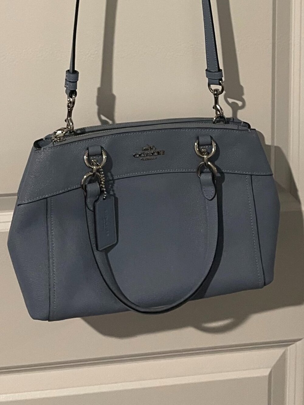 Coach Leather Mini Brooke Blue Carryall - Picture 2 of 10
